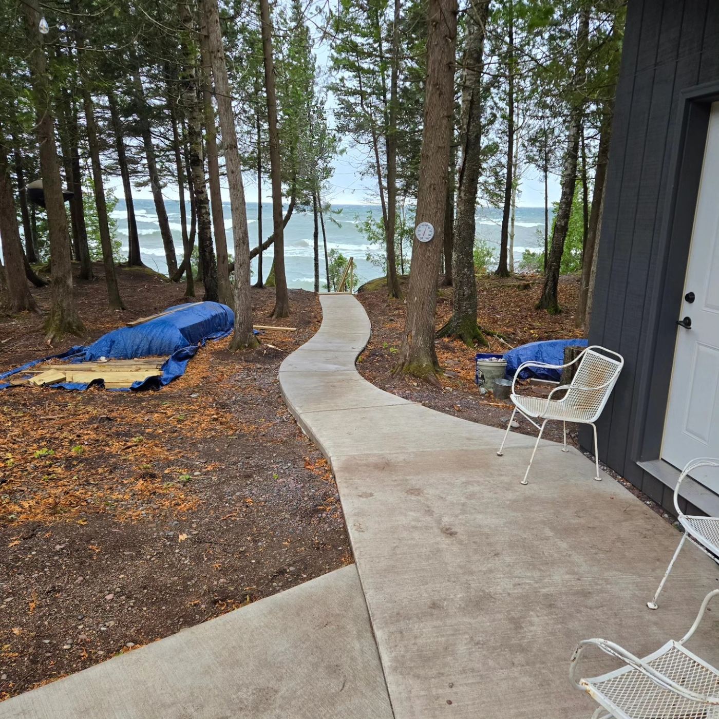 Lakefront Concrete Walkway